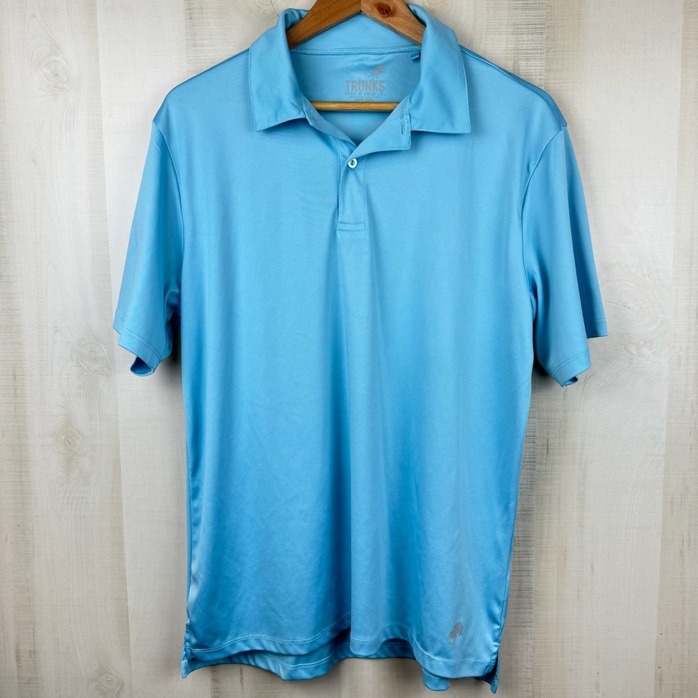 Trunks Surf & Swim Co. Sky Blue Short Sleeve UPF 50+ Performance Polo Sz Medium